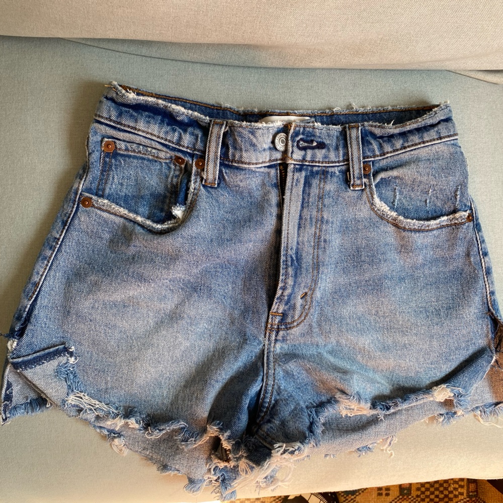 Abercrombie & Fitch cutoff high rise jean shorts
